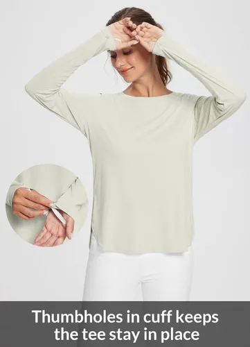 Vista 84 de BALEAF - Camisetas de sol de manga larga para mujer, con FPU 50+, para senderismo, ligeras, de secado rápido, protección contra rayos ultravioleta