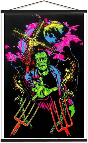 Vista 8 de Frankenstein Monster - Póster de luz negra, laminado, 23.5 x 35.5 pulgadas