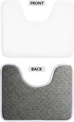 Vista 5 de Axolotl - Juego de 3 alfombras de baño antideslizantes y lavables para tapa de inodoro y tapete de contorno con respaldo de PVC, juego de tapetes