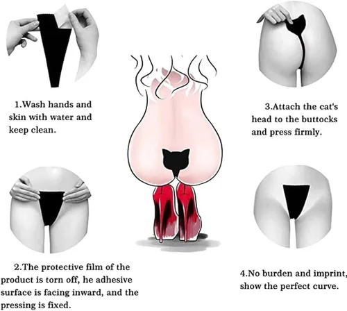 Vista 3 de Cat Shape Invisible Briefs Strapless Panties Women Invisible C-Shaped Panties Self Adhesive Underwear Strapless Thong Panties