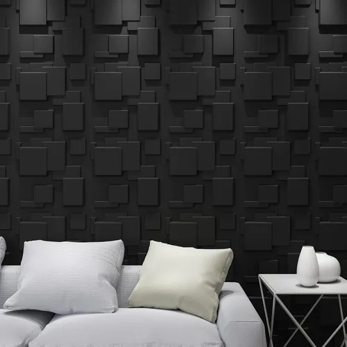 Vista 3 de [Usado] Art3d - Panel de pared cuadrado mágico, negro, 32 pies cuadrados (paquete de 12)