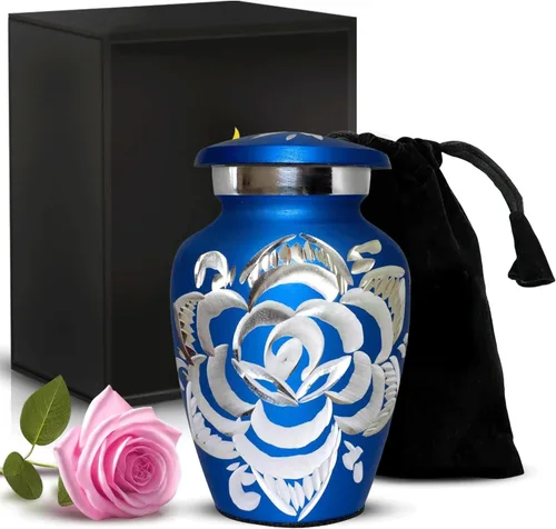 Vista 15 de Urna de Cremación de Rosa para Cenizas para Mujeres y Hombres - Urnas de Rosa Artesanales para Cenizas Humanas Adultas Femeninas y Masculinas