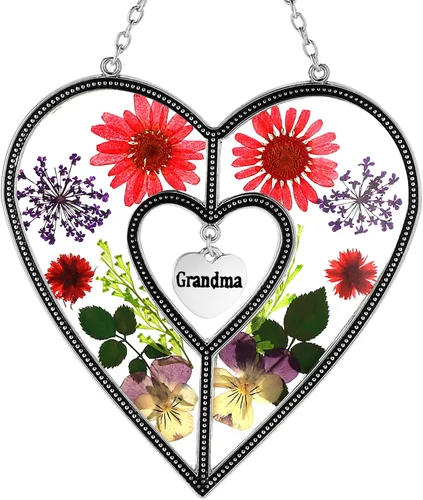 Vista 28 de KY&BOSAM Regalos para la abuela Colibrí de cristal para colgar en la Verde-te amo abuela
