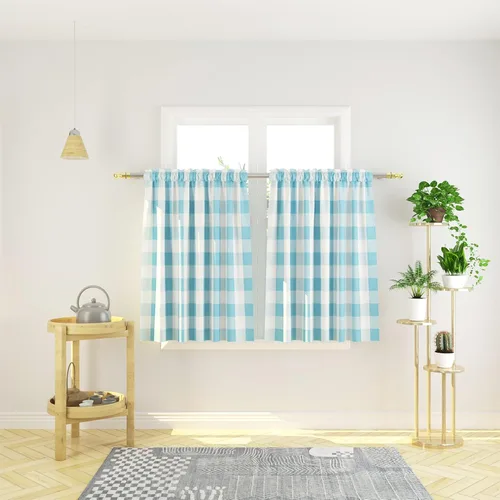 Vista 191 de Cenefas de cortina para ventana de 16 pulgadas de largo, 2 paneles de cuadros búfalo, cortinas pequeñas con bolsillo para barra, estilo clásico