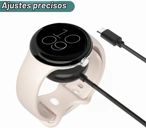 Vista 2 de Cargador para reloj inteligente Google Pixel Watch de 1ª generación (negro, USB tipo C)