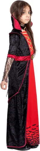 Vista 5 de Disfraz de vampiro real para niñas, disfraz gótico de Halloween, fiesta temática de vampiro, juego de rol