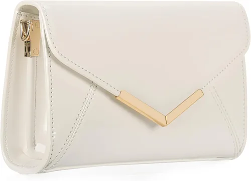 Vista 2 de DEXMAY - Bolso de mano de noche para mujer, de charol sintético, plegable, bolso formal