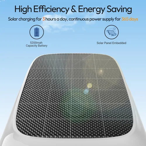 Vista 6 de 4 cámaras WiFi 2.4G/5G para seguridad en el hogar con panel solar integrado, cámaras de seguridad solar de 2.5 K inalámbricas para exteriores