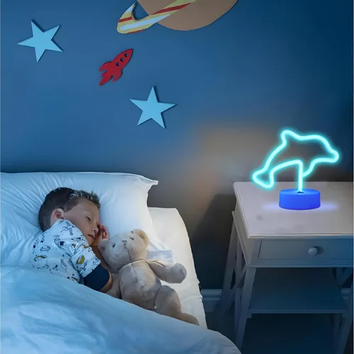 Vista 5 de Luz de neón con base de neón, luces de noche, decoración de pared, decoración del hogar, luz led