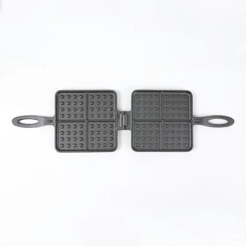 Vista 5 de HAWOK Plancha para Gofres de Hierro Fundido Cuadrada Plancha para Gofres Cuadro negro