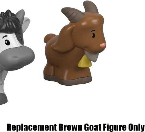 Vista 2 de Pieza de repuesto para el juego Fisher-Price Little People Farm Animal Friends - GFL21 ~ Figura de repuesto de cabra marrón