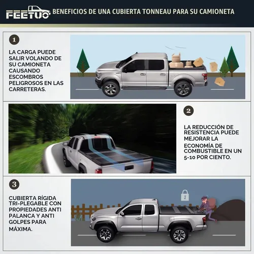 Vista 6 de FRP - Cubierta rígida de tres pliegues para Gladiator JT 2020-2026 de 5 pies/60.3 pulgadas para modelos con o sin el sistema de riel de cubierta
