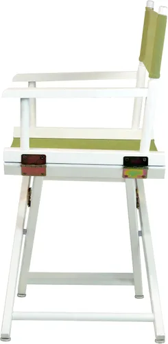 Vista 5 de Casual Home - Silla de director de 18.0 in, marco blanco con lona de verde oliva