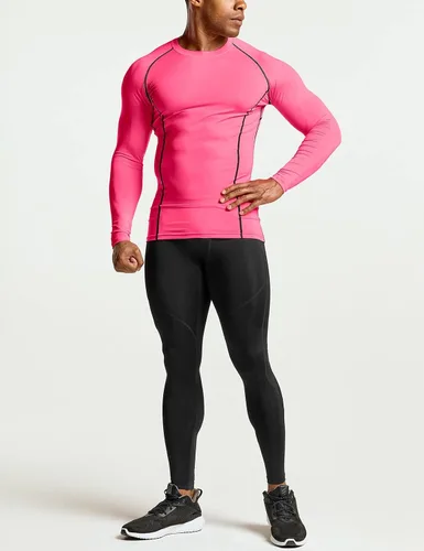 Vista 9 de ATHLIO - Paquete de 1 o 3camisetas de compresión de manga larga con FPU 50+ para hombre, camiseta de protección para deportes acuáticos