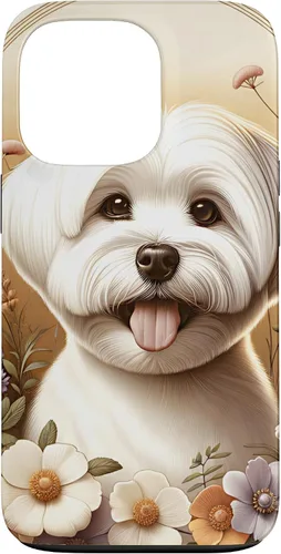 Vista 10 de Maltese Dog Summer Wildflowers Artwork Case for iPhone 17