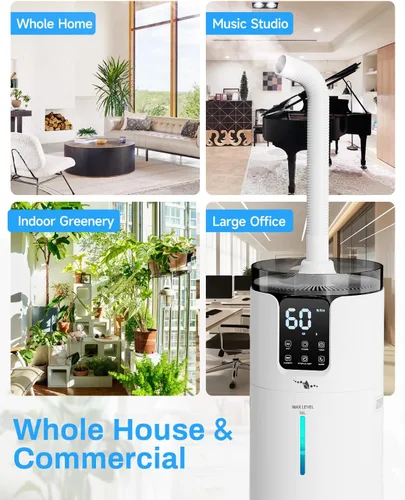 Vista 8 de Lacidoll Humidificador inteligente de 16 litros para habitación grande, humidificador para toda la casa para el hogar, 1500 pies cuadrados