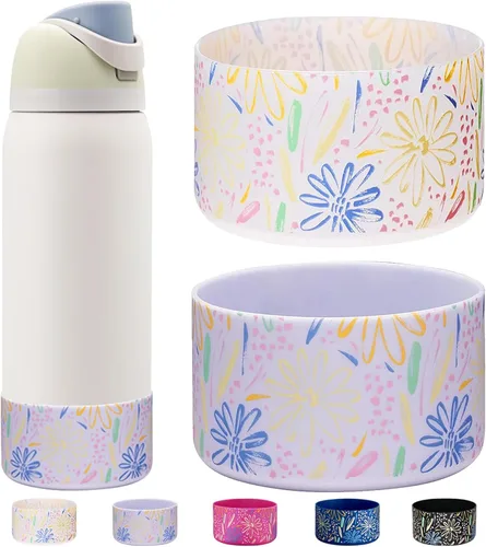 Vista 44 de WK IEASON 2 fundas de silicona para botella de agua Owala, base protectora para botella de agua Owala FreeSip Twist y Flip Flask accesorios