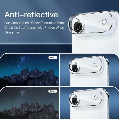 Vista 5 de NEW'C 3x Privacy Screen Protector for iPhone Air (6.5 inches)+ 3x Camera Lens Protector, Sensor Protection, Case Friendly Tempered Glass Film, Ultra