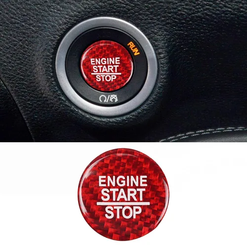 Vista 7 de Compatible con Charger Challenger Cubierta del Botón de Arranque y Parada del Motor Sin Llave Un Clic Botón de Arranque por Empuje Pegatina
