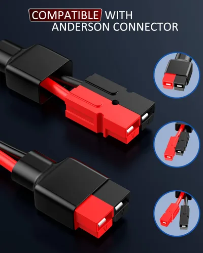 Vista 3 de ELECTOP Conector de 45 A a terminal de anillo tórico, compatible con adaptador de puerto de anuncios, cable conector de batería de 10 AWG
