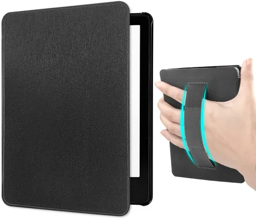 Vista 16 de Funda para Kindle Paperwhite (6.8", 11.ª generación, versión 2021) con correa de mano, funda inteligente rígida de PC con función de encendido