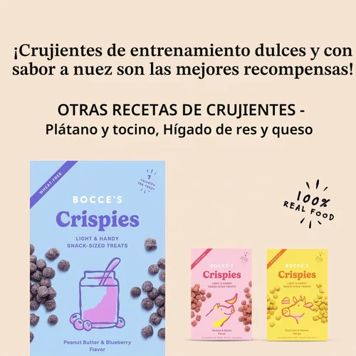 Vista 5 de Bocce's Bakery PB + Blueberry Crispies Golosinas para Perros Bajas en Calorías Sin Trigo, 10 oz