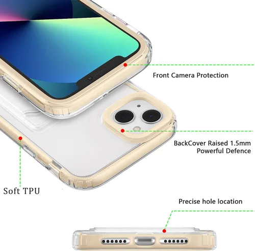 Vista 6 de ZCDAYE Funda para iPhone 13, iPhone 13 (6.1 pulgadas) con tarjetero y funda transparente de TPU suave a prueba de golpes para iPhone 13