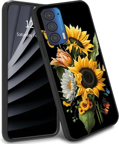 Vista 21 de Funda delgada para Moto Edge 2021 TPU con diseño de hojas de arte, cubierta de protección de cuerpo completo de goma de gel suave para Motorola Edge