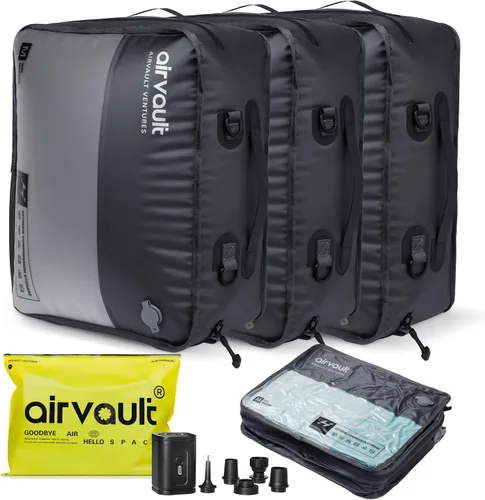 Vista 11 de AirVault - Bolsa de viaje de compresión al vacío reutilizable para maleta y mochila, reciclada, IPX8, impermeable, ahorradora de espacio