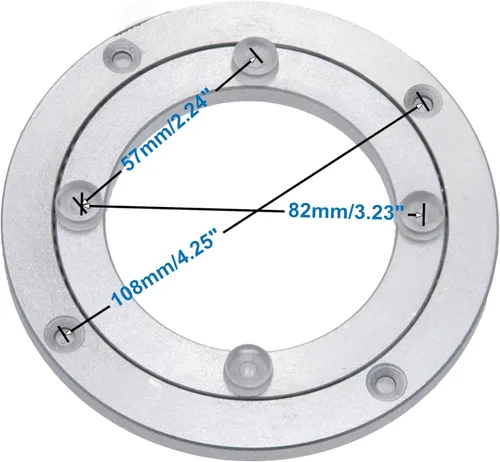 Vista 4 de Placa giratoria de aluminio resistente Lazy Susan con rodamiento giratorio para mesa de comedor (4 pulgadas)