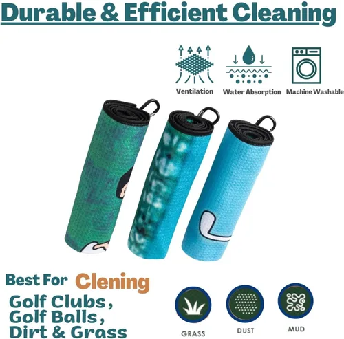 Vista 6 de Divertida toalla de golf, toallas de golf impresas para bolsas de golf con clip, regalo de golf para hombres, marido, novio, papá, regalos