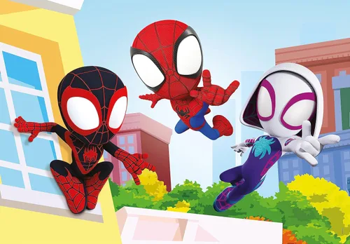 Vista 4 de Clementoni 24794 - Rompecabezas de 2 piezas de 2 x 20 piezas de Supercolor Marvel Spidey y sus increíbles amigos, 2 x 20 piezas para niños de 3
