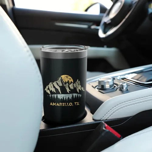 Vista 6 de Amarillo Texas Mountain Sunset Sunrise TX Stainless Steel Insulated Tumbler