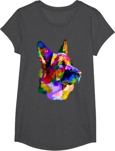 Vista 85 de Camiseta con retrato de pastor alemán para dueños de perros, Negro, S