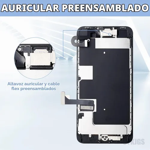 Vista 3 de Pantalla de repuesto para iPhone 8 Plus con botón de inicio de 5.5", color negro