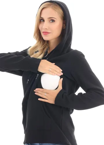 Vista 53 de Bearsland - Sudadera de lactancia y maternidad para mujer, con bolsillos y capucha