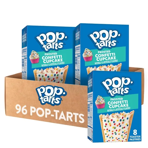 Vista 10 de Pop-Tarts - Tostadas, alimentos para el desayuno, bocadillos para niños, pan de plátano glaseado (96 Pop-Tarts)