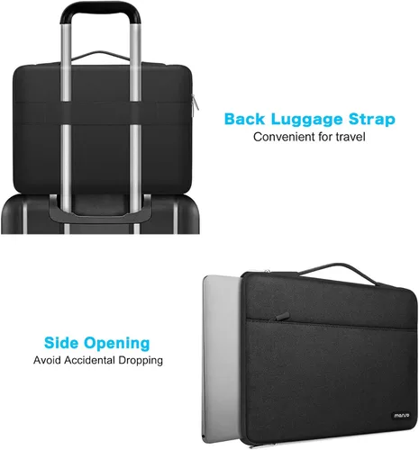 Vista 8 de MOSISO Funda protectora para laptop 360, portátil de 13-13.3 pulgadas Negro