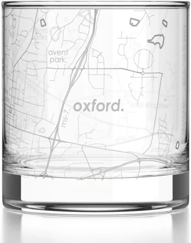 Vista 14 de Well Told Vaso de rocas grabado con mapa de Akron, Ohio, cristalería estilo antiguo (325ml, transparente) Vaso de bourbon grabado, regalos
