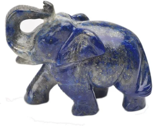 Vista 4 de GEMHUB 1400-1500 Ct.(aproximadamente) Estatua decorativa tallada a mano del elefante de lapislázuli V-7861, Piedra