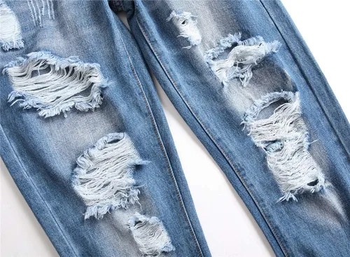 Vista 5 de AITITIA - Jeans rasgados de ajuste estándar para hombre