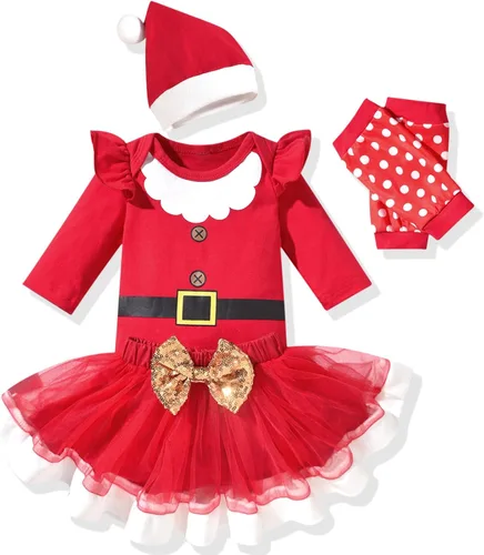 Vista 11 de Aalizzwell Traje de falda navideña para bebés recién nacidos american