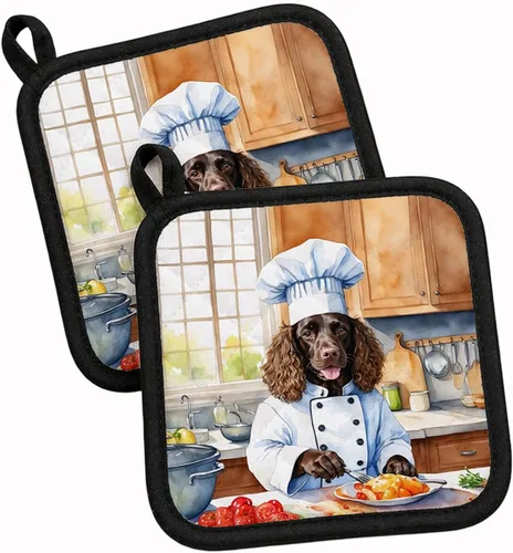 Vista 159 de Caroline's Treasures Coton de Tulear El Chef Par de Agarraderas de Ollas de Cocina Resistentes al Calor Juegos de Agarraderas de Ollas Almohadillas