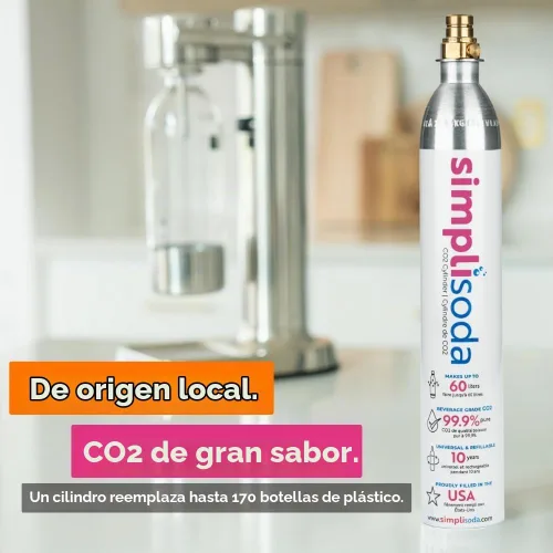 Vista 4 de Simpli Soda Cilindros de recipiente de CO2 de 60 litros – Compatible con Sodastream de conexión rápida solo [incluye ART, TERRA ENSO y DUO]