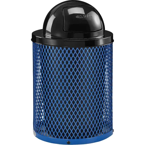 Vista 10 de Global Industrial Bote de basura comercial para exteriores de 36 galones con tapa de cúpula, forro de plástico y kit de anclaje incluido, 23-1/2