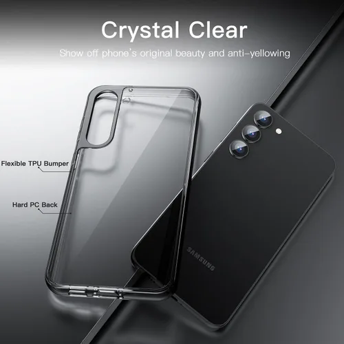 Vista 3 de JETech Funda para Samsung Galaxy S23 5G de 6.1 pulgadas, no amarillenta a prueba de golpes, funda protectora para teléfono, parte trasera de Negro