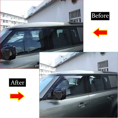 Vista 3 de Parasol para Land Rover Defender 110 2020-2021, parasol para lluvia, deflectores de ventana, protector contra el viento (110)