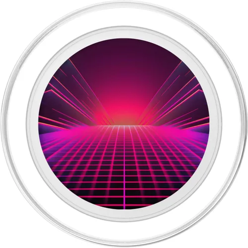 Vista 2 de Retrowave 80s Digital Vaporwave Synthwave PopSockets MagSafe PopGrip for iPhone