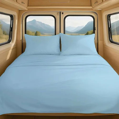 Vista 83 de NON Sticky cotton Juego de sábanas cortas de algodón egipcio de alta calidad para caravana, 4 piezas, bolsillo profundo de 12 pulgadas, suave, fácil