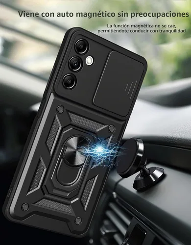 Vista 4 de Funda para Samsung Galaxy A14 5G con [2 unidades] protector de pantalla, para Galaxy A14 4G, funda protectora de doble capa resistente para teléfono